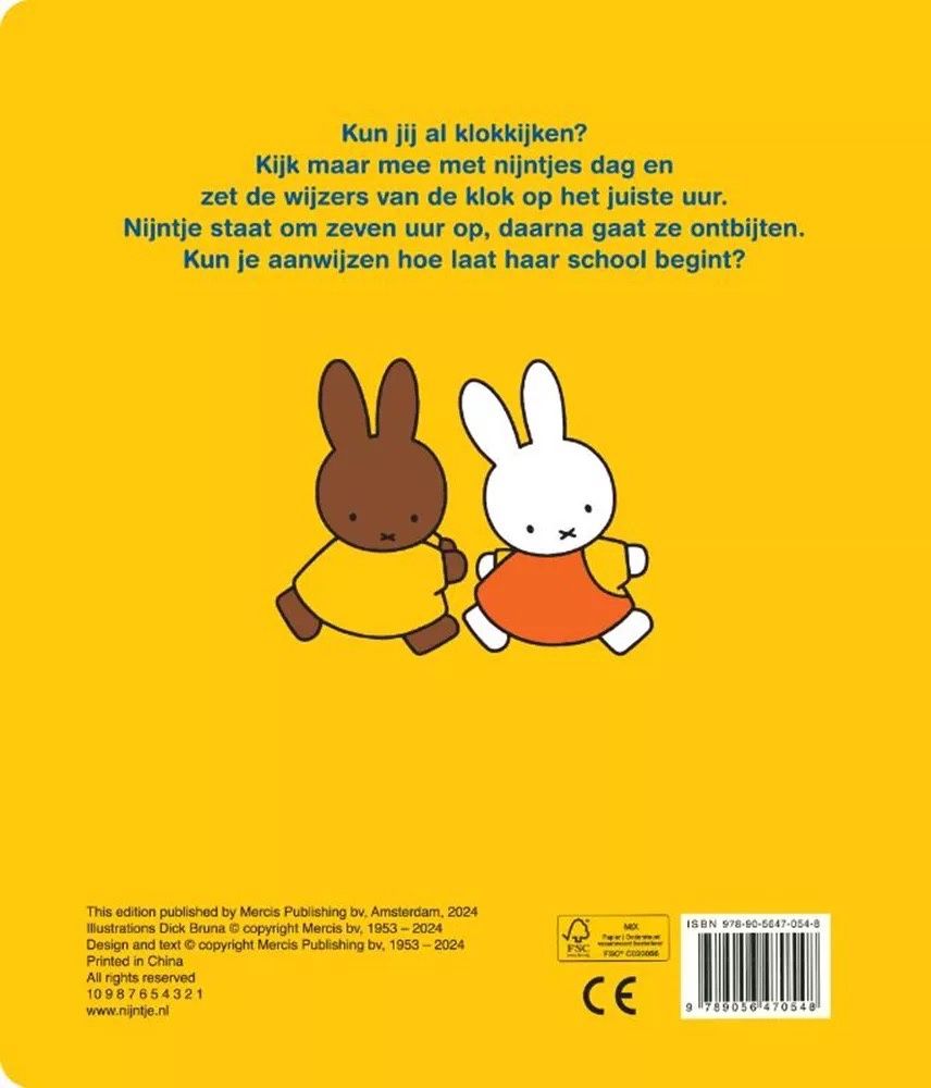 Klokkijken met nijntje. 2+