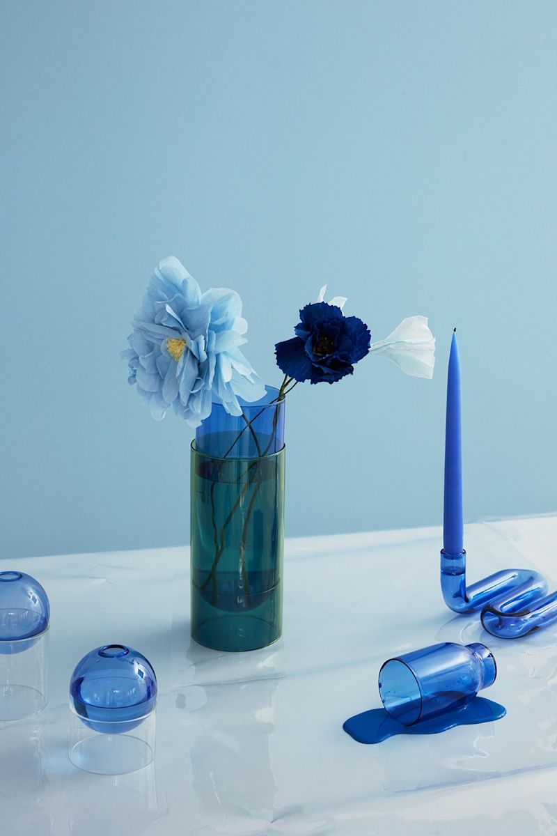 Studio About · Paper flower peony blue