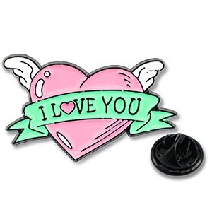 Pin · hart met vleugel 'i love you'