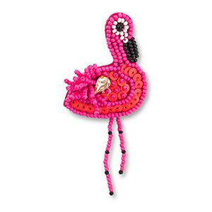 Broche · flamingo pink-black-white