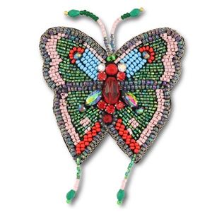Broche · vlinder red-green-pink