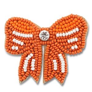 Broche · strik orange-white
