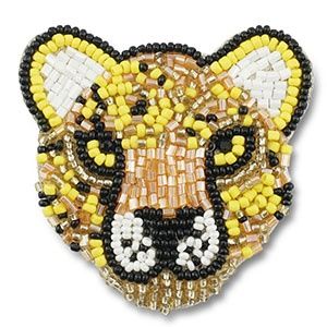 Broche · luipaard yellow-black-white