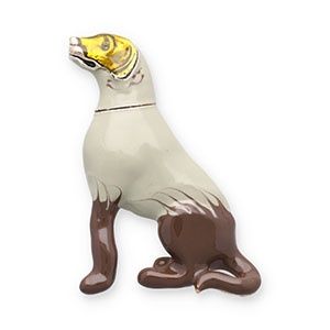 Broche · hond gold-grey-brown