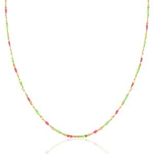 Ketting neon pink-green-gold