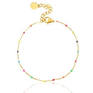 Armband regenboog goud - staat dubbel