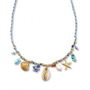 Ketting met bedels zeeleven goud