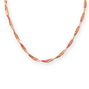 Ketting kralen gold-orange-nude beige