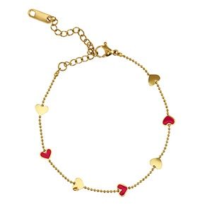 Armband hartjes gold