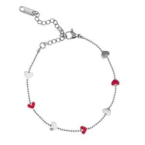 Armband hartjes silver