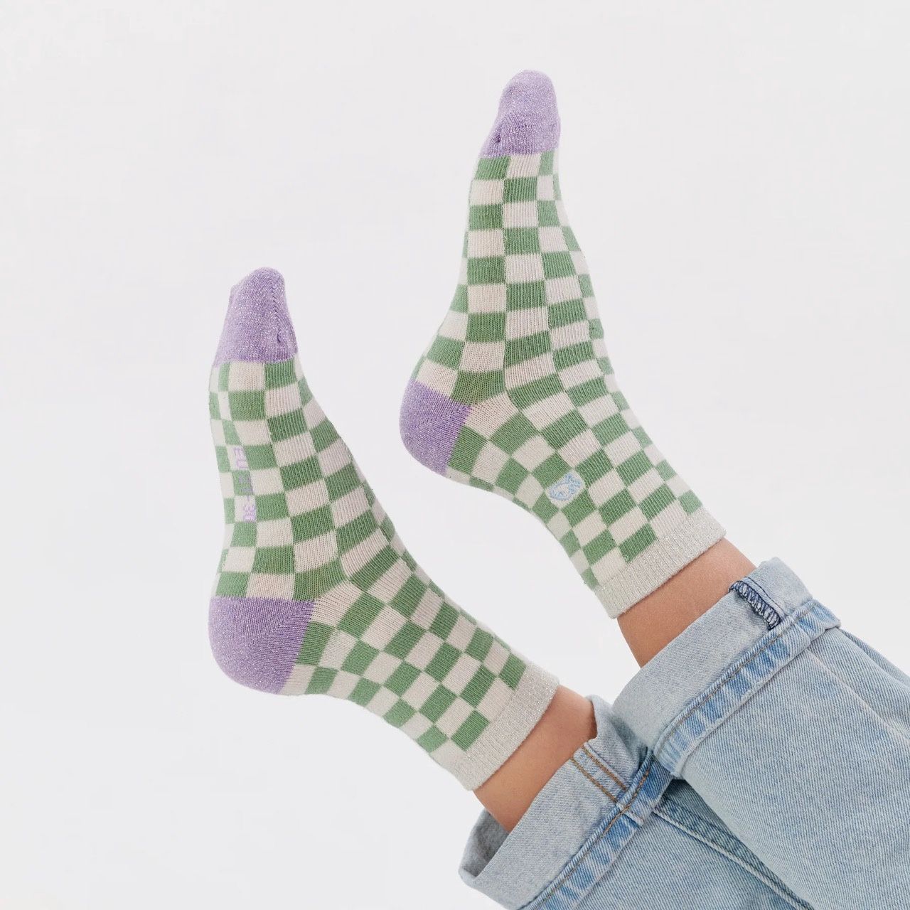 Billybelt · Geruite kinder sokken - Wit en groen