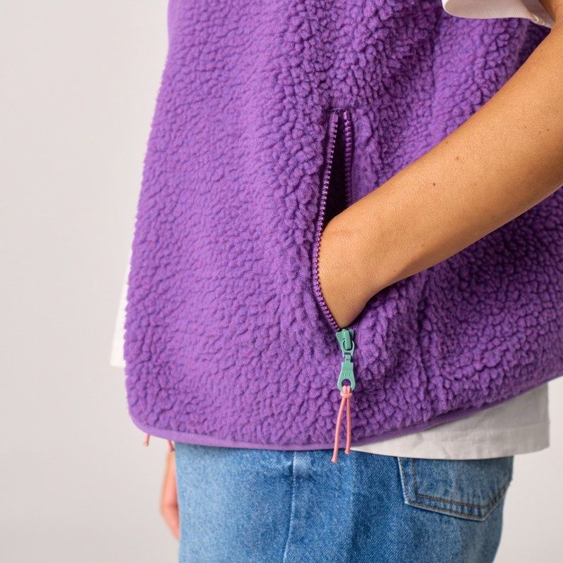 Billybelt · Dames sherpa jas met rits - Violet