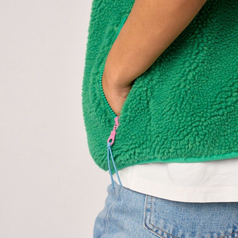 Billybelt · Dames sherpa jas met rits - Groen
