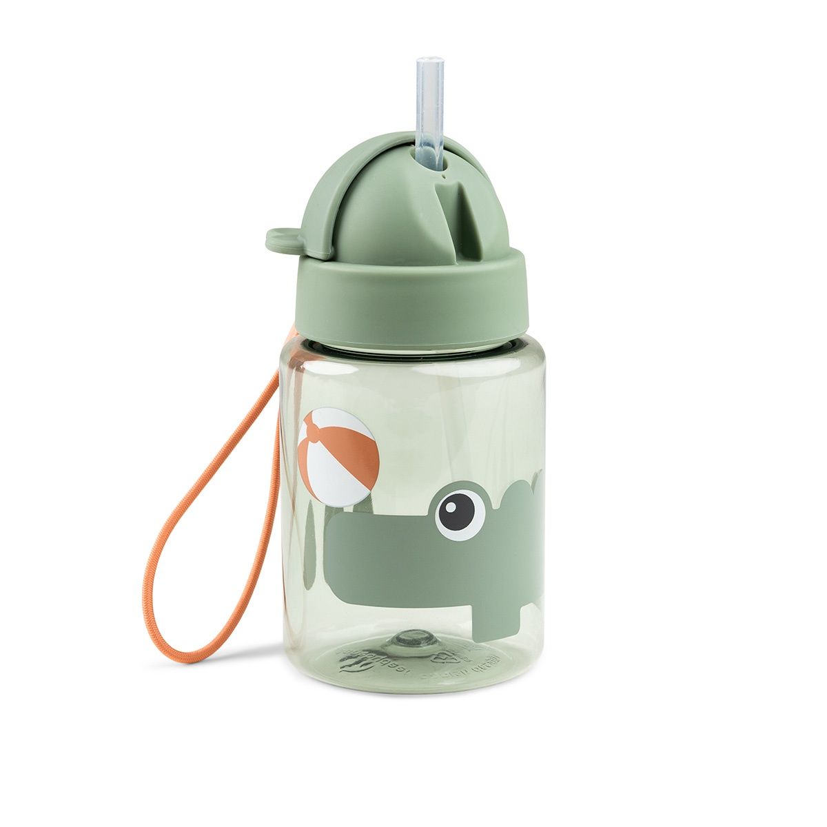 Done by Deer · Fles met rietje - speeltuin - groen - 280 ml