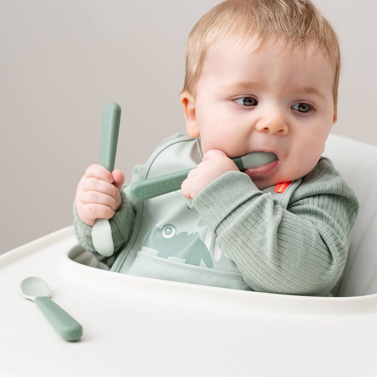 Done by Deer · Foodie easy-grip babylepel 3-pack - groen