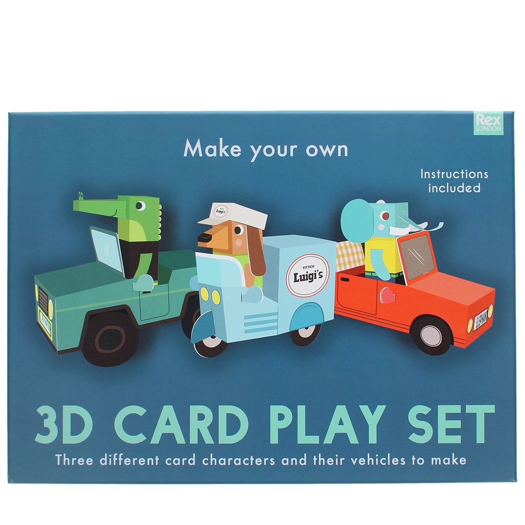 REX 3D card craft playset - Animal Automobiles
