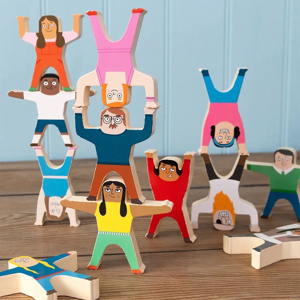REX · Wooden stacking characters game