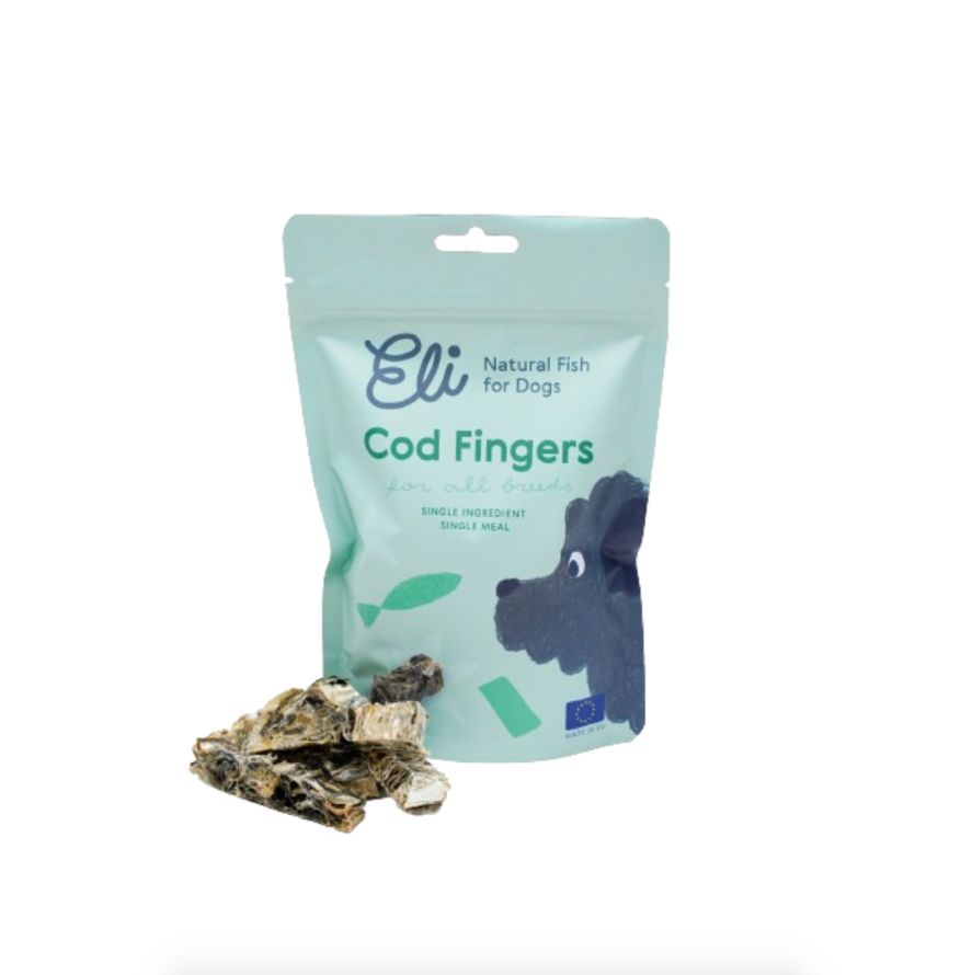 ELI Hondensnack · Gedroogde Kabeljauw huid- vingers