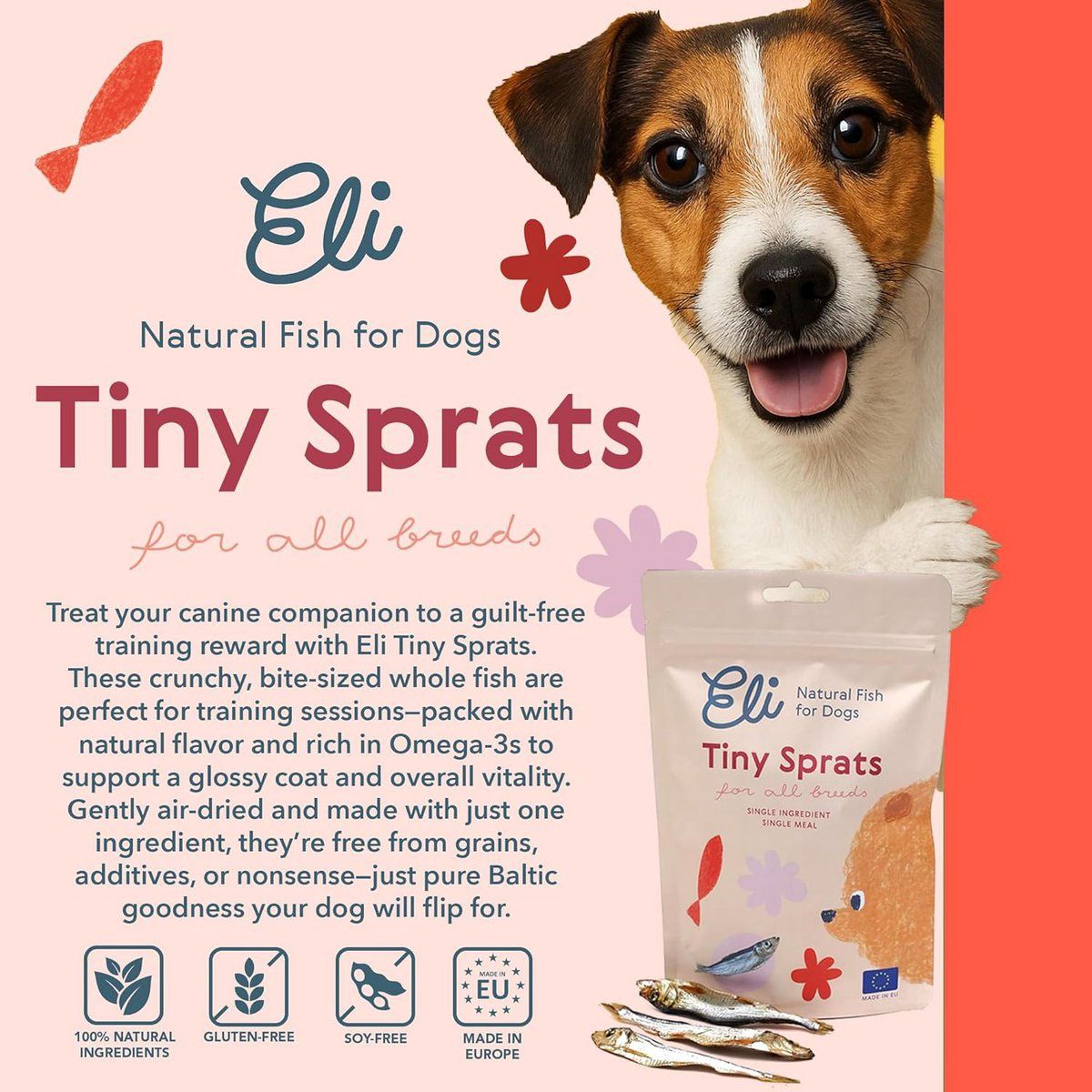 ELI Hondensnack · Gedroogde Baltische Sprotten