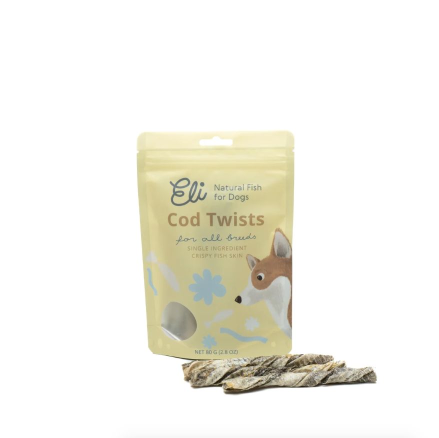 ELI Hondensnack · Gedroogde kabeljauw huid- twists