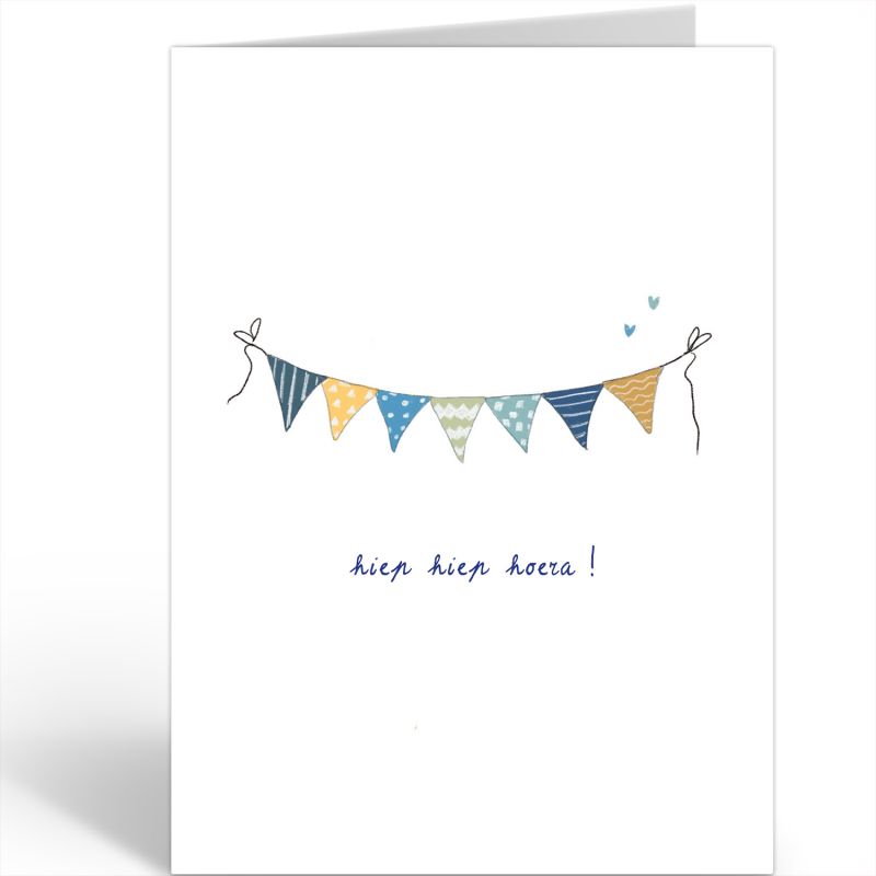 Wenskaart Nadine · HIEP HIEP HOERA! VLAG BLAUW