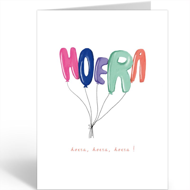 Wenskaart Nadine · HOERA, HOERA, HOERA!
