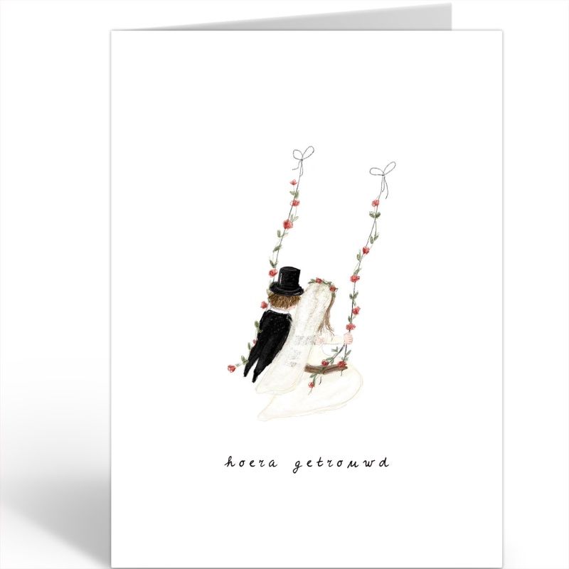 Wenskaart Nadine · HOERA GETROUWD