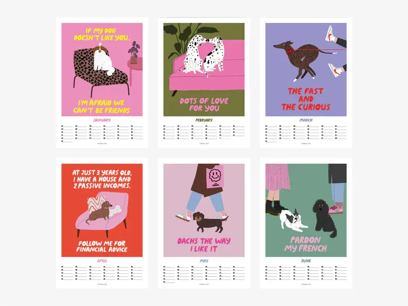 Wall calender petisfaction "dogs" No 3.