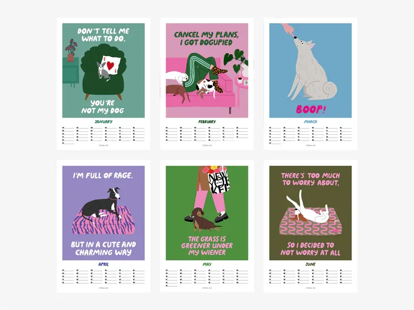 Wall calender petisfaction "dogs" No 2.