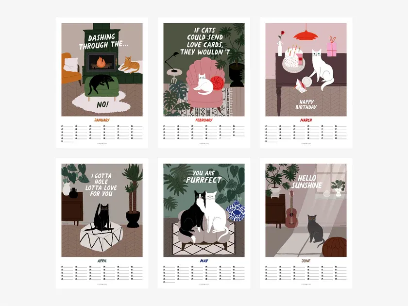 Wall calender petisfaction "cats"