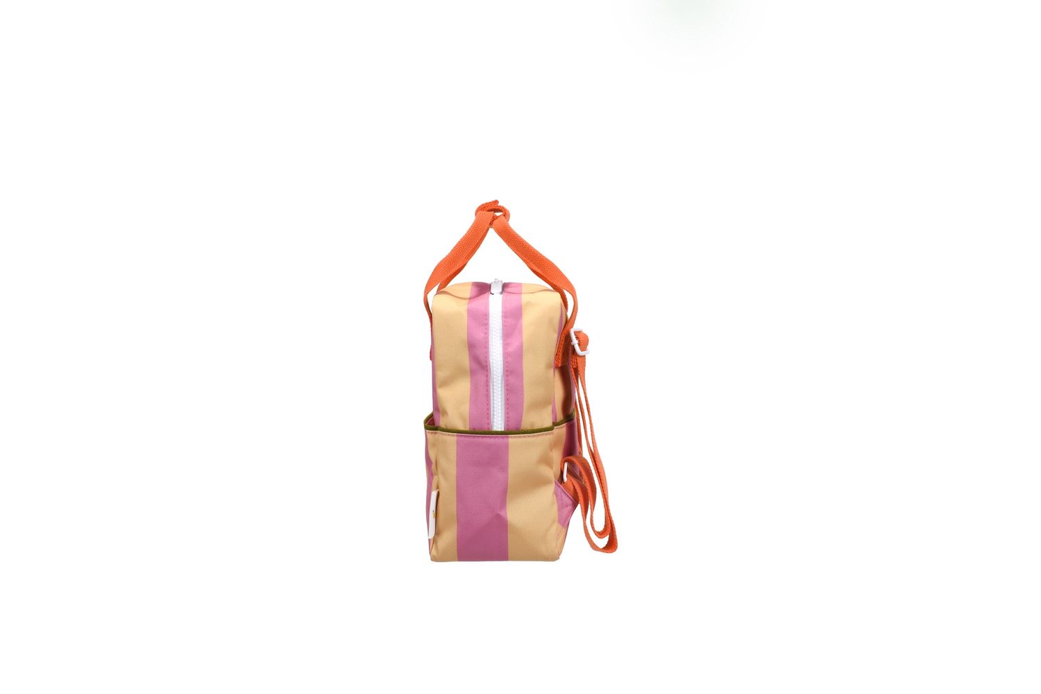 Rugzak small 'stripes' rosebay pink + apple juice