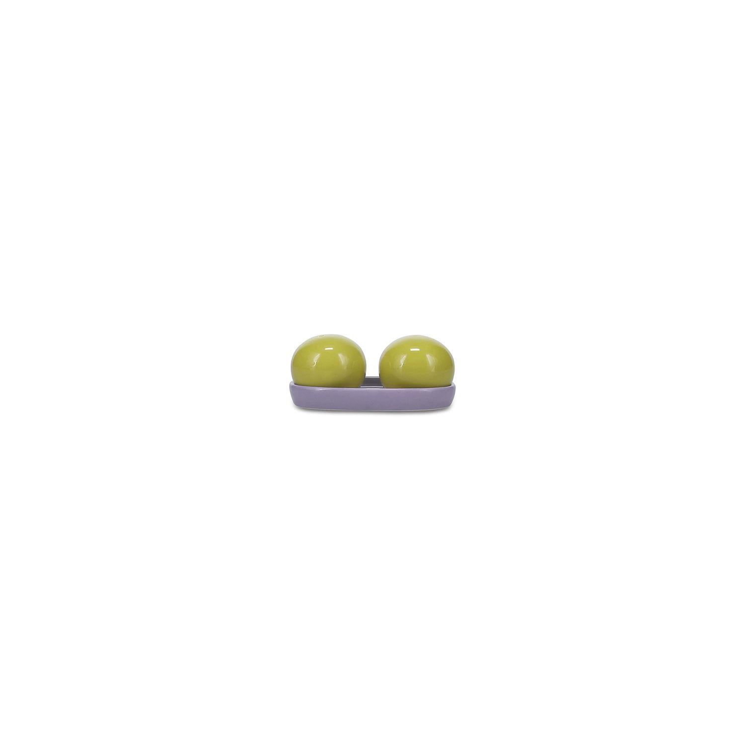 ONA · Peper en zout strooier 3-delig · groen/paars duo