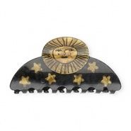 Haarklem sun with face black-gold