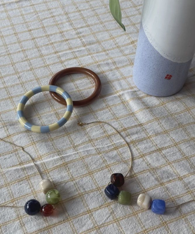 Bybjor · 'square stone' Chunky · ketting
