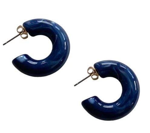 Bybjor earrings marble · Dark blue
