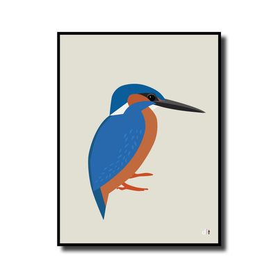Print in lijst IJsvogel