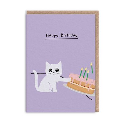 Wenskaart · Pushing Cake Kitten Mini
