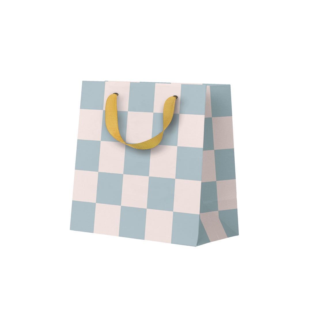 Gift Bag small · Pale Blue Checkerboard