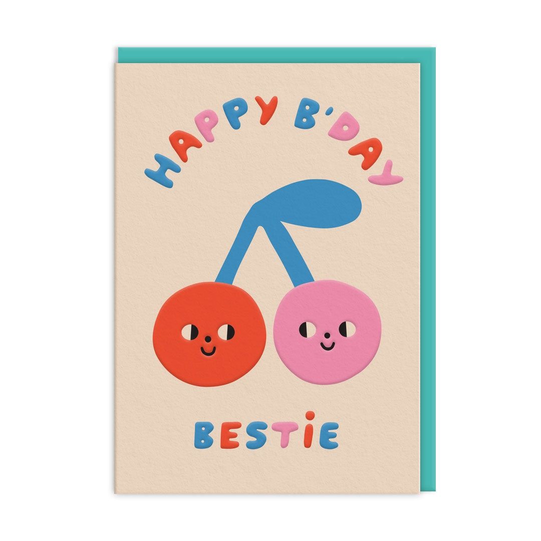 Wenskaart · Cherries Happy Birthday