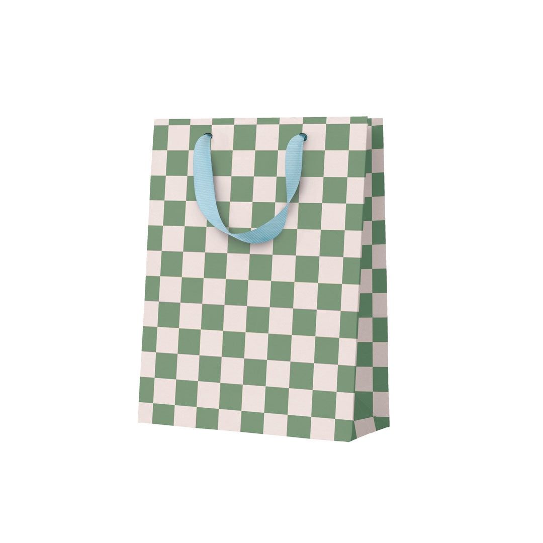 Gift Bag medium · Khaki Checkerboard
