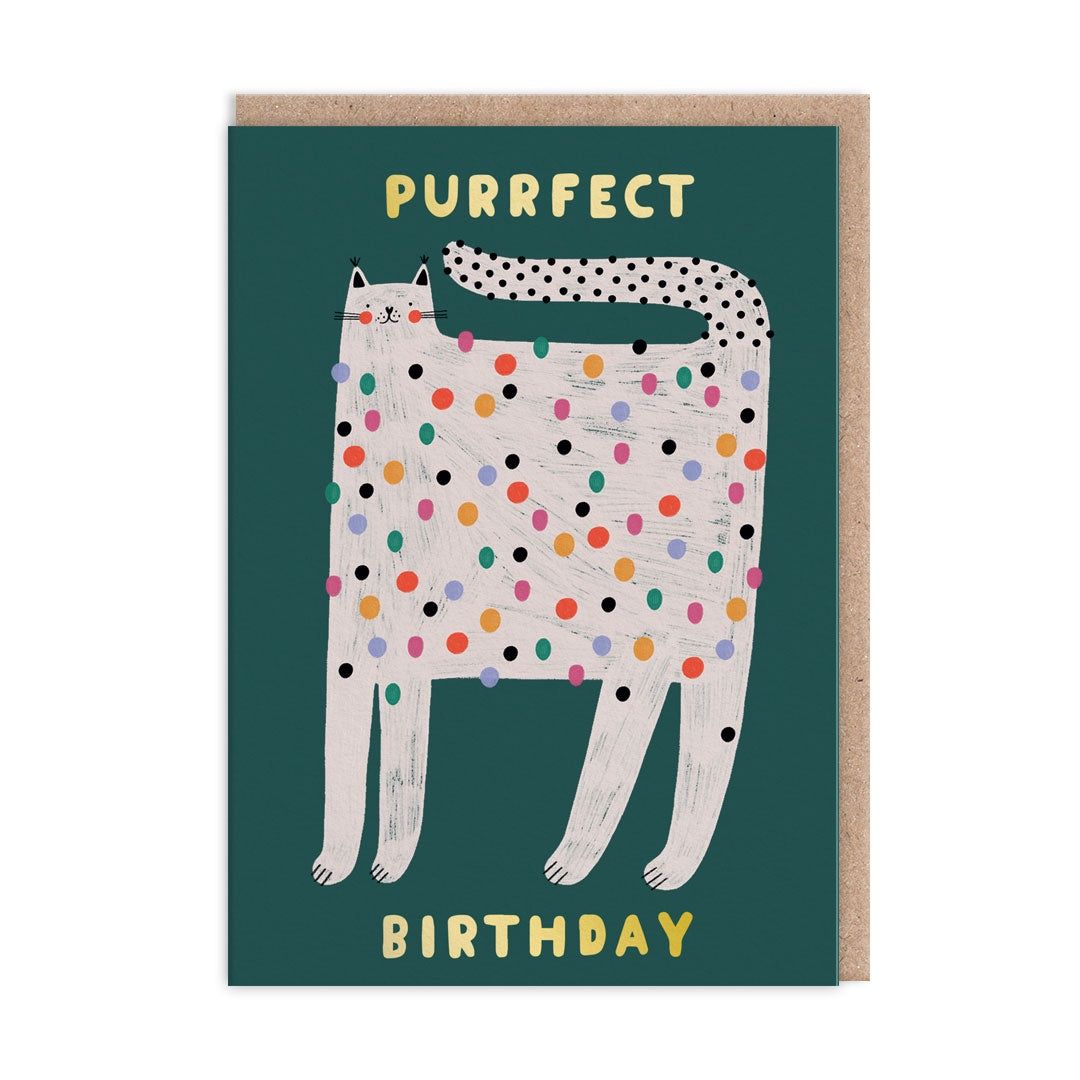Wenskaart · Spotty Cat Happy Birthday