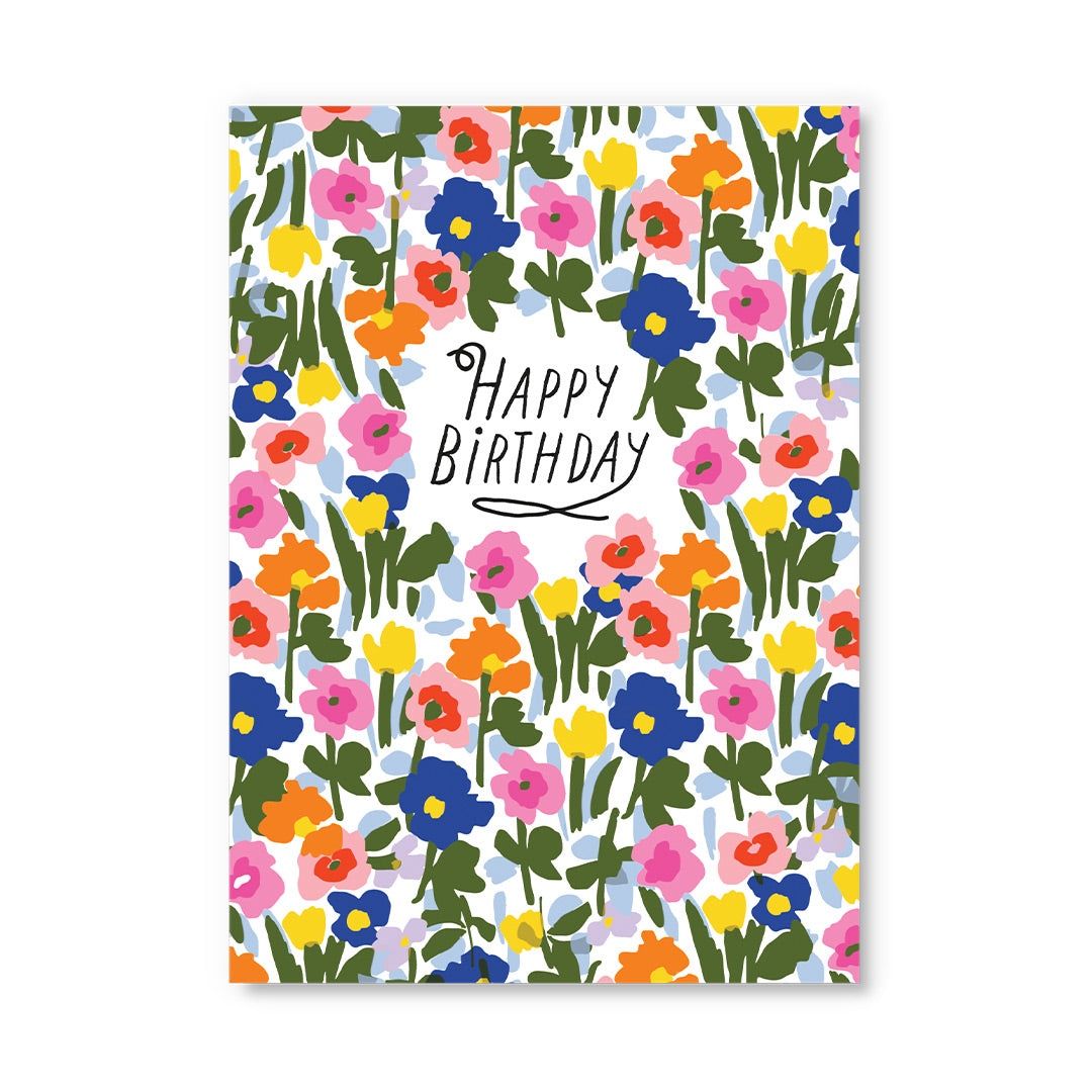 Postcard · Happy Birthday Meadow Flowers