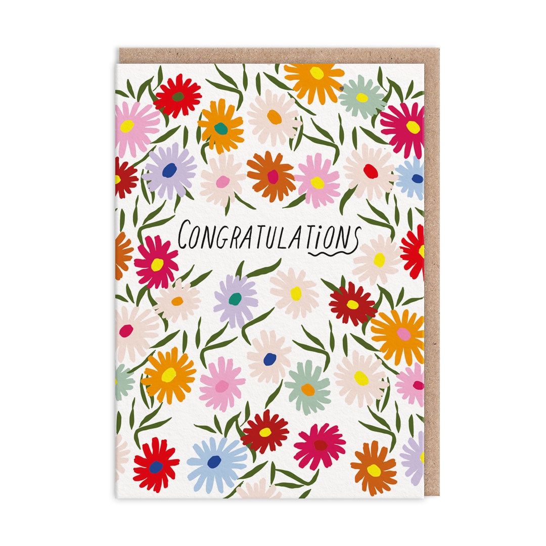 Wenskaart · Flowers Congratulations
