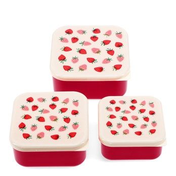 REX · Snackboxen (set van 3) - Kleine aardbeien