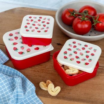 REX · Snackboxen (set van 3) - Kleine aardbeien