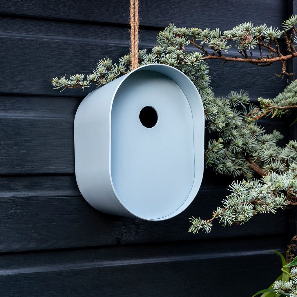 REX · Ovaal bamboevezel vogelhuisje - Blauw