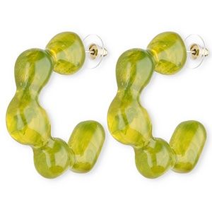 Resin oorbellen multicolour green