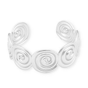 Armband stainless steel bangle spirals silver