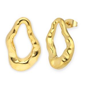 Oorbellen gold druppel irregular