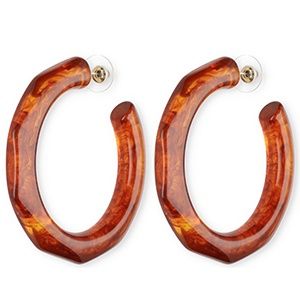 Resin oorbellen dark amber - brown
